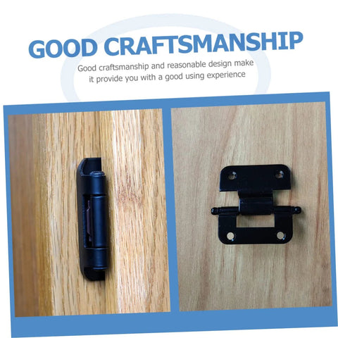 SHINEOFI kitchen cabinet door hinges; black iron, edge-mount on door and plate-mounted view.