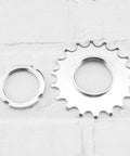 Fixed Gear Bike Sprocket 18T With Lock Ring For Single Speed Riders Heavy Duty Heat Treated No 45 Steel Cog on white background