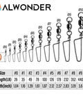 30 Pack Fishing Snap Swivels With High Strength Ball Bearing Swivel, Stainless Steel Coastlock Snaps, Black Nickel Coating, Built To Last In Freshwater And Saltwater, Corrosion Resistant, Size Four. Size #4 fishing snap swivel chart with 100 lb strength and 1.87 in length