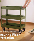 Green cart with heavy duty caster wheels with brakes for carts and furniture, ideal for smooth rolling on wood floors, 4 pack.