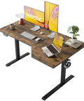 Electric L Shaped Standing Desk With Memory Presets, 55 Inch Long, 32 Inch Wide Corner Sit Stand Desk with monitors and laptop