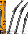 Top Shelf Rear Windshield Wiper Blade Compatible With Gmc Terrain And Chevy Equinox 2010 To 2017 Slick Rubber Construction No Skipping Guarantee Smooth Highway Cruising Daily set of three wiper blades in various sizes