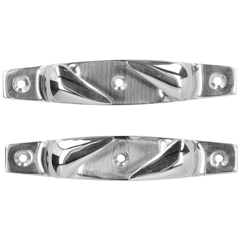 Bow Chocks For Boat 4.69 Inch 316 Stainless Steel Mooring Cleats Set Of Two Left And Right Fairlead Dock Cleats Front View