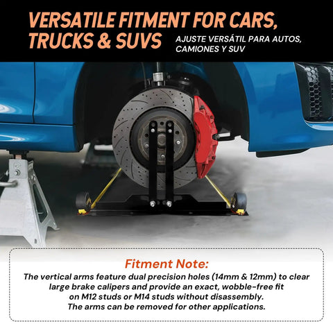 Heavy Duty Wheel Alignment Tool Kit Featuring Dead Nuts Accurate One Piece Toe Plates Plus Integrated Tape Measures For M12 M14 Studs Easy Diy Front End Adjustment To Get Your Ride Dead Center For Cars Trucks Suv Slick Steel Build