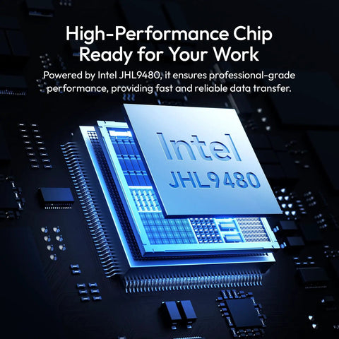 High-performance Intel JHL9480 chip on a dark circuit board, designed for reliable data transfer, enhancing device functionality.
