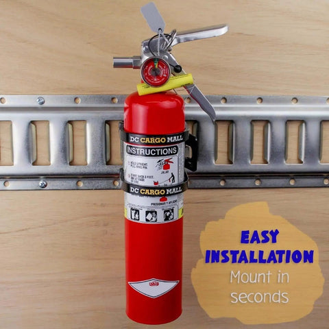 E Track Fire Extinguisher Bracket For Truck And Trailer With Quick Release Tech Fits 2.5 Lb Extinguishers Secure Black Coat