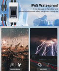 Heavy Duty Two Pole AC DC Disconnect Switch Box IP65 Weatherproof showcasing durability against rain, snow, and dust in outdoor conditions.