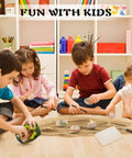 Children using Hands On Dino Fossil Dig Kit For Kids Ages 5 To 7 And 8 To 12 With Real Fossils Teeth Claws And Lava Stones 3D T-Rex Skeleton Build Egg Dig Kit Perfect Birthday Gift For Boys And Girls