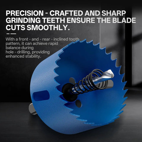 Close-up of 1 Inch Bi Metal Hole Saw With Center Drill For Quick Clean Holes In Wood Plastic Drywall And Thin Sheet Metal