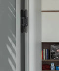 Hidden Door Hinges 6 Inch Heavy Duty 2 Pack Concealed 3D Adjustable Butt Hinges installed in a modern interior.