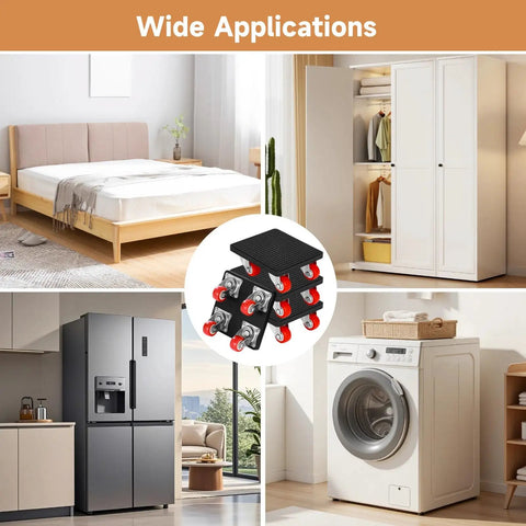 Top Rated Heavy Duty Furniture Moving Tool Set With 360 Degree Swivel Wheels And Ergonomic Lifter for moving a bed, fridge, and washer.