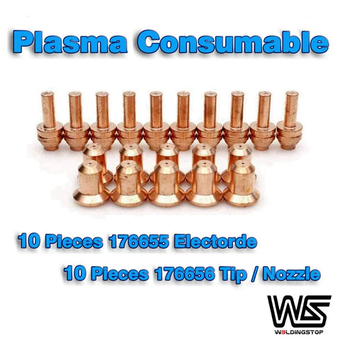 Miller Spectrum 375 Xtreme Plasma Cutter Pro Grade 176655 Electrodes 10 Pack And 176656 Tips 10 Pack Replacement Kit