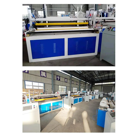 Top Notch Commercial Tissue Paper Production Equipment Built For Hustling Startups Running This Mini Toilet Roll Maker Machine To Crank Out Reliable Household Hygiene Products Straight Up with yellow rollers and control panel.