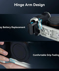 Base Plate For Sony A7C II And A7CR With Built In Quick Release Plate shown with hinge arm design and grip details.