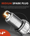 Close-up of iridium spark plug from set of 4 ignition coil packs 2 pin and iridium spark plugs for Hyundai Elantra 2012 to 2016