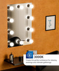 Vanity mirror with Six Pack E12 LED Bulbs For Candelabra Sockets, 3000K Warm White, CRI92, 450 Lumens, 5W Equivalent, G14 globe bulbs