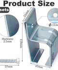 4 Pack Box Rail Hanger Brackets With Bolts For Exterior Barn Door Hardware Heavy Duty Single Wall Mount Rail Bracket Galvanized Steel Slide Track Trolley Use Easy Install Durable Support For Barn Doors, showing size and dimensions.