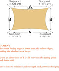 Rectangle Shade Sail 8x10 Sand Outdoor Patio Backyard UV Block Canopy With 185 GSM UV Protected Poly Fabric diagram