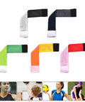 Colorful jersey sleeve bands with hook and loop fasteners sleeve straps for shirts to keep sleeves in place during sports activities.