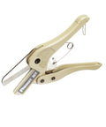 Beefy Heavy Duty Steel Duct Cutter with Smooth Burr Free Cut for wiring duct and cover handheld tool, beige steel, side view