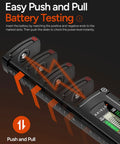 Universal Battery Tester With Clear LCD Readout No Battery Needed For AA AAA C D 9V And Button Cells Quick 18 Level Power Check, push-pull slots