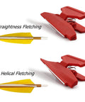 Fletching Jig With Straight Helix Clamps Adjustable Fletch Tool Feather Stick Kit For DIY Arrow Repairs And Bolt Tuning In Red