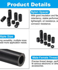 M5 Nylon Spacer Kit 100Pcs Non Threaded ABS Round Spacers Standoffs For PCB Motherboard Circuits Switch Receptacle Black Assortment With 9mm To 25mm Lengths
