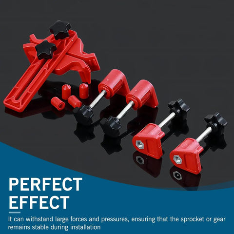 Heavy Duty 9 Piece Camshaft Timing Tool Set With Slick Anti Slip Grip And Smooth Thread Lock Universal Sprocket Retainer for engine timing