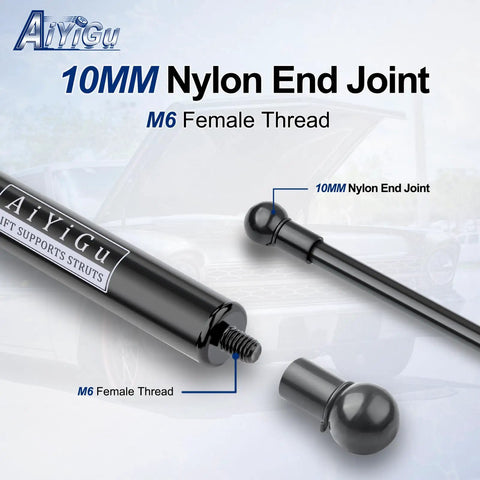 Heavy Duty Rear Hatch Struts To Kill That Droopy Tailgate Fast And Keep Your Rig Cruising Smooth Pair Of Gas Spring Lift Gate Shock Absorbers Direct Swap For Volvo V70 Xc70 2001 2007, showing 10MM nylon end joint and M6 female thread.