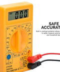 Digital Multimeter And Diode And Transistor Tester For Automotive And Home Use, LCD display, front view with test leads