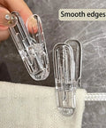 30 Pack Transparent Balloon Arch Clips 2.4 Inch Heavy Duty Spring Clamps used to hold fabric, showcasing smooth edges