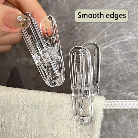 30 Pack Transparent Balloon Arch Clips 2.4 Inch Heavy Duty Spring Clamps used to hold fabric, showcasing smooth edges