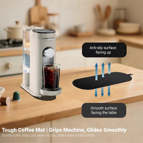 Sliding Pad For Single Serve Coffee Makers PB051 PB041 with anti-slip surface under espresso machine on countertop