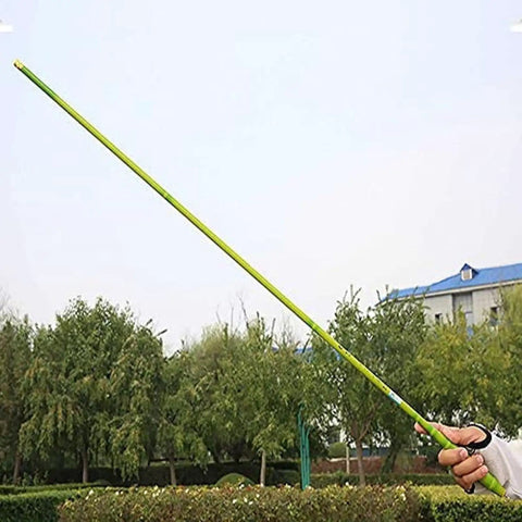 Portable Telescopic Fishing Rod With 360 Degree Rotating Tip, Carbon Fiber Imitation Bamboo Green Design, Lightweight One Piece Handle, Ideal For Crucian Carp And Freshwater Fishing, Easy To Pack And Ready To Go in use outdoors.