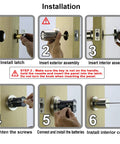 Installation steps for Keypad Door Knob With Key And Keyless Entry Lock Auto Lock 50 User Codes Master Code 4 To 15 Digit Access