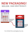 Leather Sewing Machine Needles Set of 5 Pack for Thick Leather and Heavy Fabrics 3 x 90/14 and 2 x 100/16 with Wedge Shape Point Penetrates Leather Suede Vinyl Without Tearing, new packaging