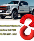 Ford Super Duty Red Tow Hook Covers for F250 F350 F450 2017 Through 2026 Easy Install Tow Hitch Cover Kit Durable ABS