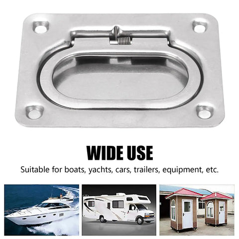 4 Pack 316 Stainless Steel Flush Pull Handles Tough As Nails Premium Marine Grade Recessed Design Smooth Grip No Sweat Installation For Boat Hatches Floor Panels And Woodworking Upgrades