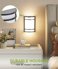 Elekeed LED Indoor Wall Mount Light Fixture, Matte Black Wall Sconce Lighting, half cylinder design, bedside application.