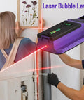 Image of SUNMAY 7-in-1 Stud Finder Wall Scanner with Laser Level in use, assisting in wall mounting and alignment.