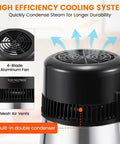 High efficiency cooling system of 4L Countertop Water Distiller For Home Use, UL Listed 750W Stainless Steel Unit With built-in condenser