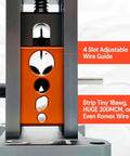 Wire Stripping Machine For Drill Power DIY Easy To Use Adjustable Wire Guide and Romex slot with size details visible