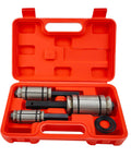 3-Piece Tail Pipe Expander Tool Kit From 1-1/8 To 3-1/2 Inch Exhaust Pipe Spreader in red case