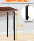 Adjustable height of Heavy Duty Folding Adjustable Table Legs 4 Pack Steel Powder Coated RV Camper Support Frame, 22.5 to 34.5 inches.