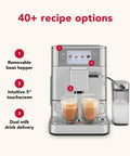 Sleek And Straight Up Fully Automatic Espresso Machine With Removable Bean Hopper One Touch Frothing System Forty Plus Barista Grade Cups Smooth Stainless Steel Housing For Daily Use with intuitive touchscreen and dual milk delivery.