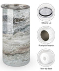 Decorator Grey Granite Stone Look Gradient Water Cup Made From 304 Stainless Steel With Leak Proof Lid Thickened Base And Grab And Go Portable Design For Outdoor Travel And Daily Use