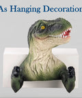 Dino Themed Toilet Paper Holder Adhesive Wall Mount featuring dinosaur design, resin material, in kid-friendly bathroom decor setting.