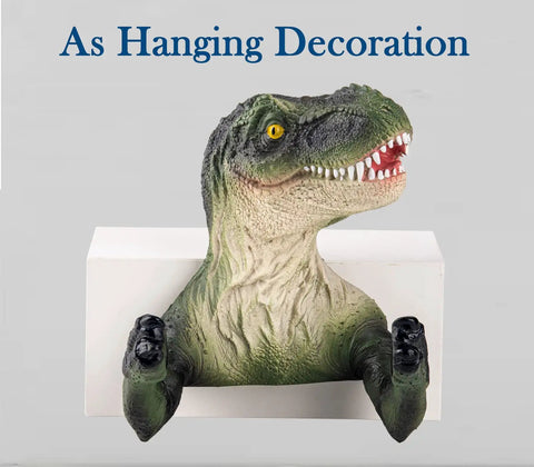 Dino Themed Toilet Paper Holder Adhesive Wall Mount featuring dinosaur design, resin material, in kid-friendly bathroom decor setting.