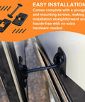 Premium Heavy Duty T Style RV Entry Door Holder 3 1 2 Inch showing installation with plunger and mounting screws