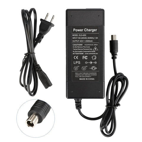 Universal 42V 2A Electric Scooter Charger With 71W Max Output For M365 1S Lite Pro Pro2 MI3 Max G30 ES1 ES2 ES4 Bird Lime Spin Lyft US Plug And Built In Security Protection For Safe Battery Power Supply